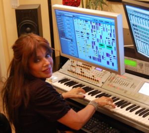 Lia Shapiro of AlLiEn TriBe at her Indio, CA music studio